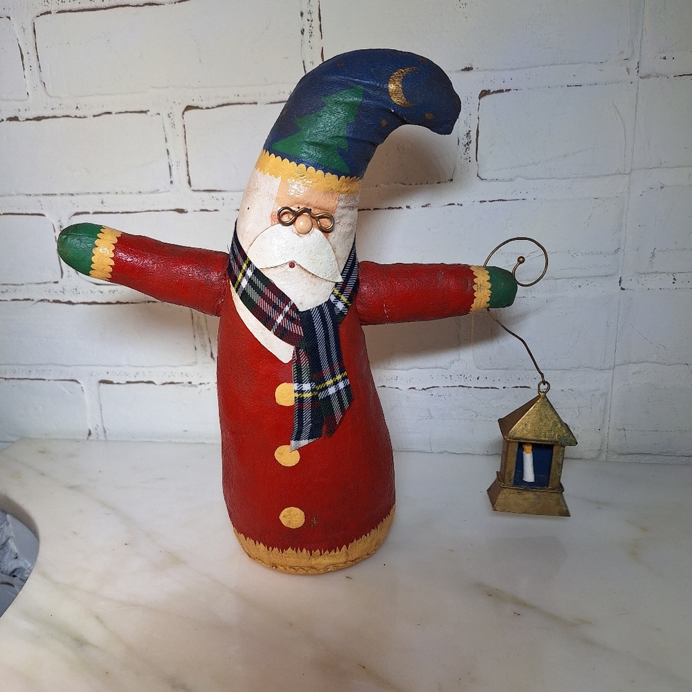 Vintage Whimsical Style Midwest Cannon Falls Fabric Hand Painted Santa Doll